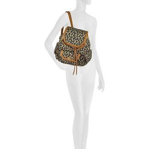 [Used] Juicy Couture - Animal Print Leopard Backpack Pink Lining Gold Chain Bag